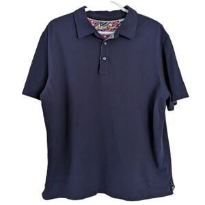 Robert Graham polo shirt navy dark blue large T12